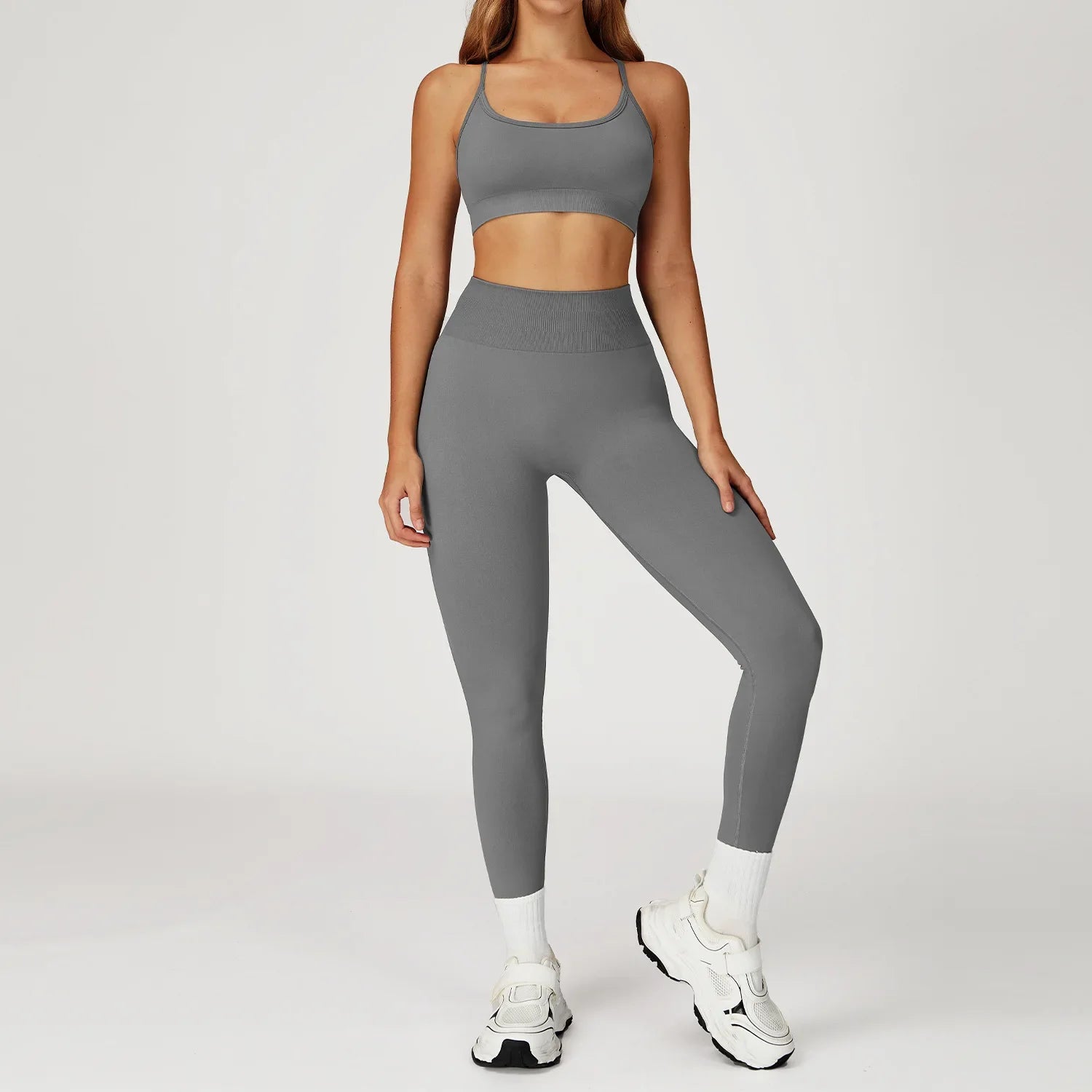 Seamless 2 Piece Yoga Set Women Gym Tracksuit/Workout/Running - GilloServ