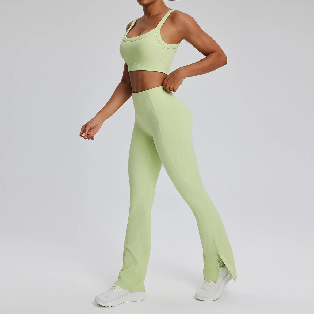 Best 2PCS Yoga Suit Gym Set Women Clothes Running Tracksuit Clothing - GilloServ
