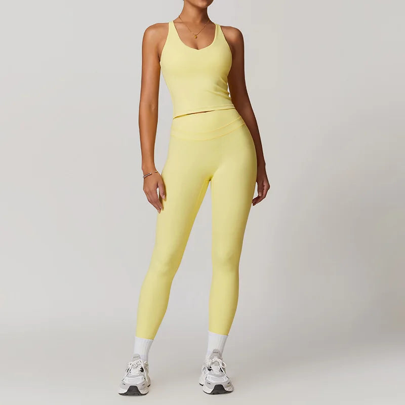Yoga Sets Sports 2 Piece Women Plus Size Gym Clothes Seamless Fitness - GilloServ