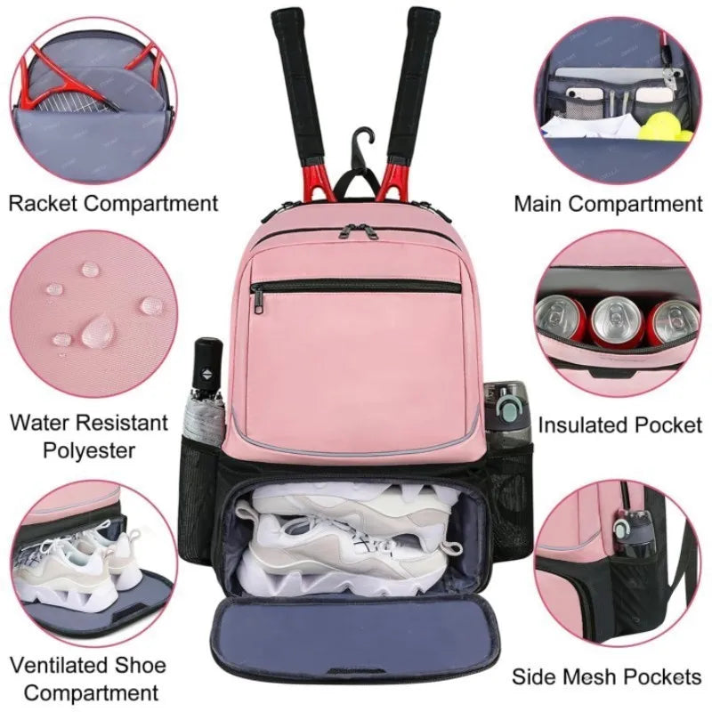 Professional Racquet Backpack - Tour-Grade Tennis Bag - GilloServ