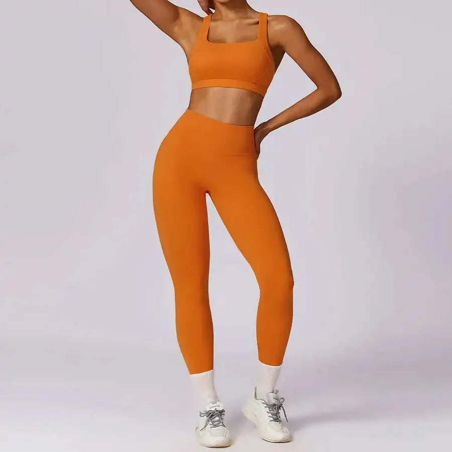 Yoga Set 2 PCS Women Tracksuits Workout Sportswear Gym Fitness - GilloServ
