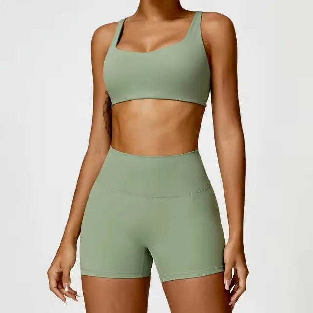 Yoga Set 2PCS Sportswear Workout Clothes Athletic Gym Wear - GilloServ