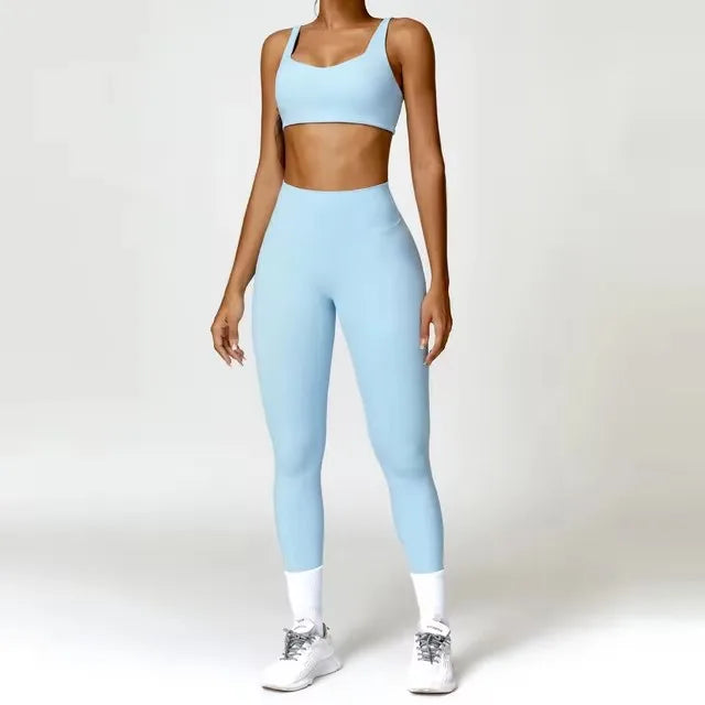 Yoga Set 2PCS Sportswear Workout Clothes Athletic Gym Wear - GilloServ