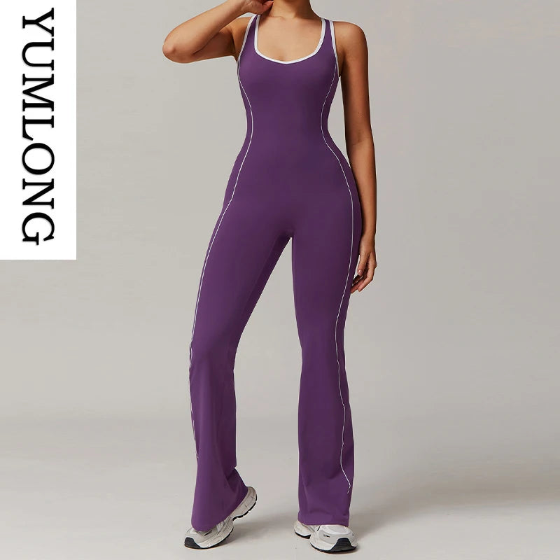 Women Backless Yoga Jumpsuit Sleeveless - GilloServ