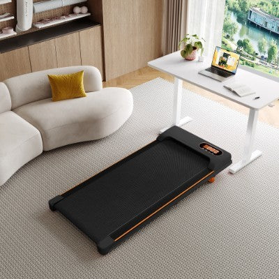 Folding Under Desk Walking Pad Treadmill With Adjustable Incline, 1-6 Km H Low Noise For Home  Office, LED Display, Magnetic Remote Control, Transport Wheels  Plug, Black. - GilloServ
