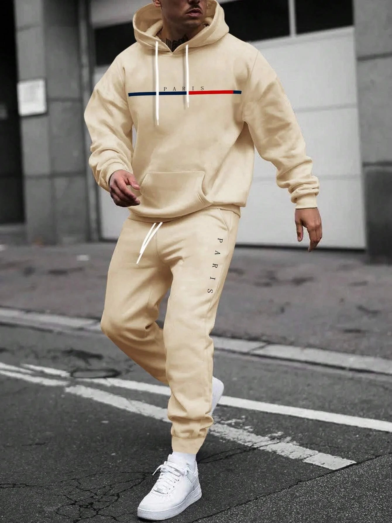 Tracksuit Sets Men's Casual Fleece Warm Hoodies Pants 2PCS Mens Long Sleeve Sport Suit Male Pullover Hoodies Sports Clothing - GilloServ