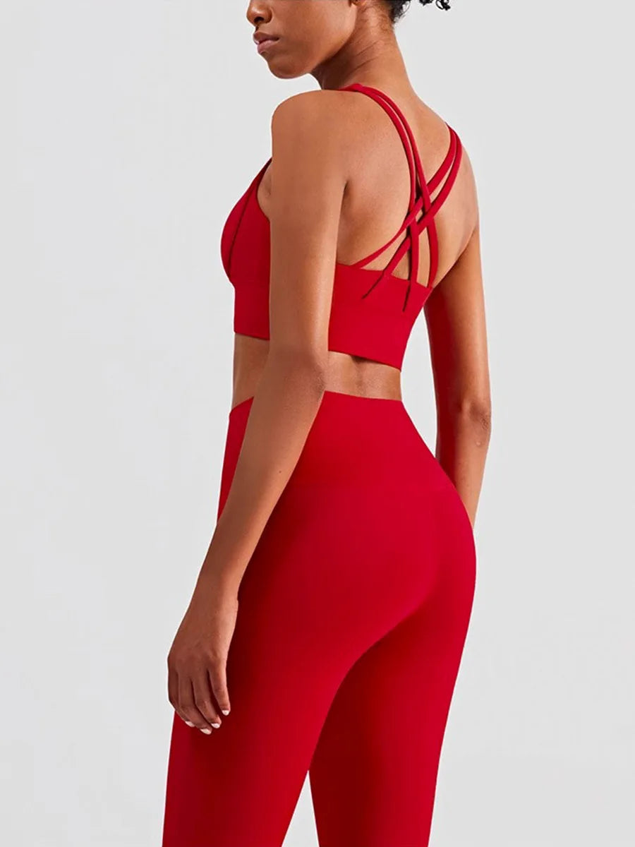 2 Piece Yoga Clothes Women's Tracksuit Athletic Wear Pilates Fitness Suit Gym Workout Push Up Clothes Sports Bra Leggings Suit - GilloServ