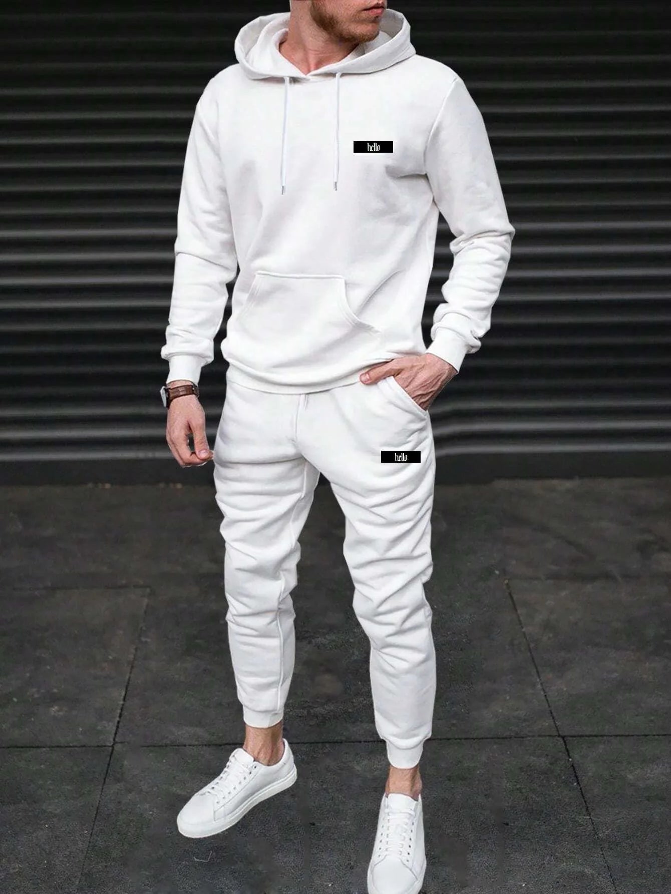 Tracksuit Sets Men's Casual Fleece Warm Hoodies Pants 2PCS Mens Long Sleeve Sport Suit Male Pullover Hoodies Sports Clothing - GilloServ
