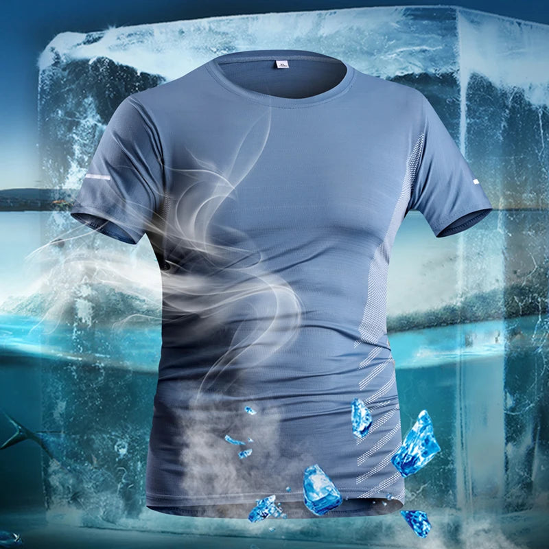 Running T-shirt Men Summer Ice Silk Thin Top - GilloServ