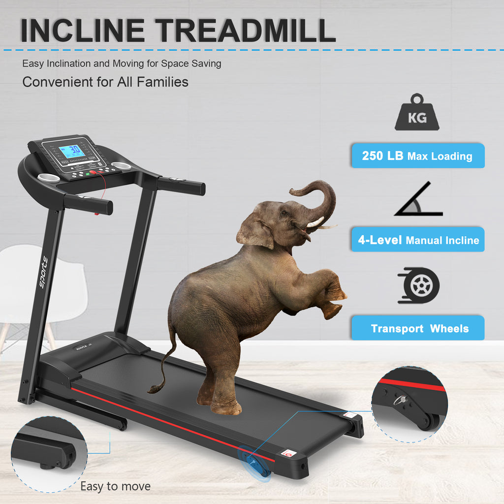 Fitshow App Home Foldable Treadmill With Incline, Folding Treadmill For Home Workout, Electric Walking Running Treadmill Machine 5 LCD Screen 250 LB Capacity Bluetooth Music - GilloServ