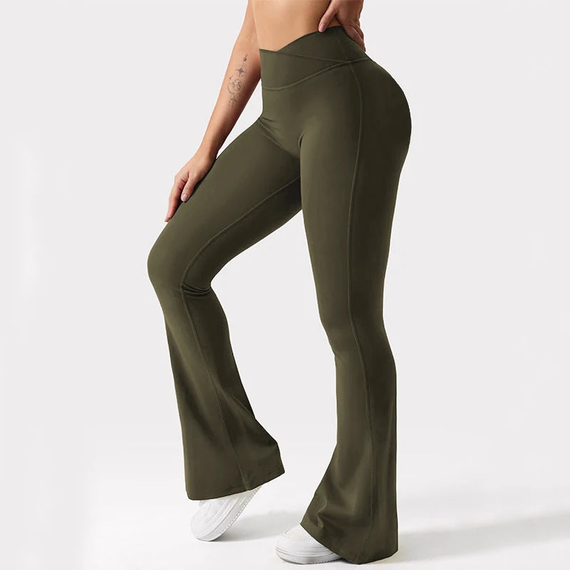 Best Yoga Pants Womens High Waist Hip Lifting Wide Leg Pants - GilloServ