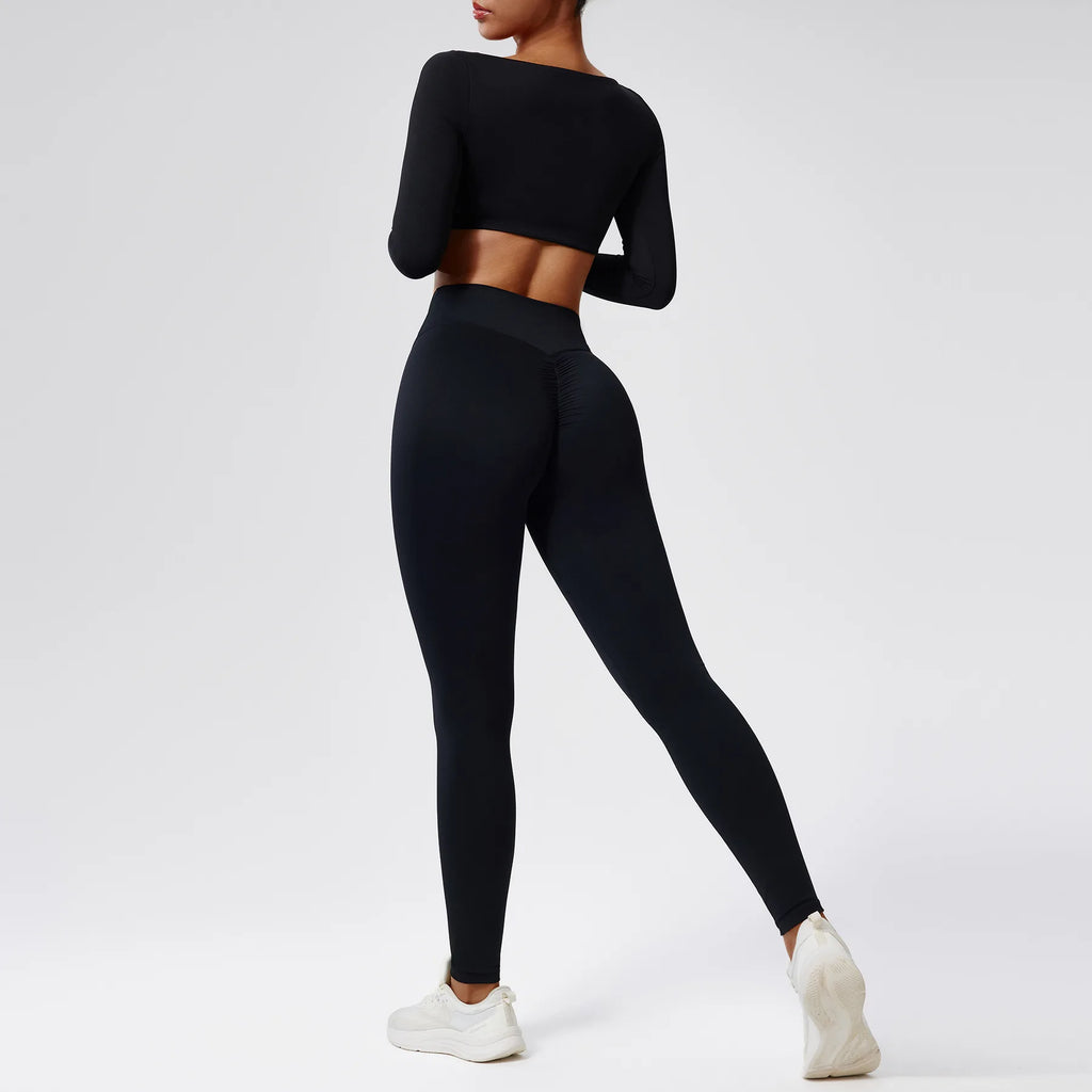 Yoga Suit Tight Yoga Suit Seamless High-Waist Quick-Drying Running Sports - GilloServ