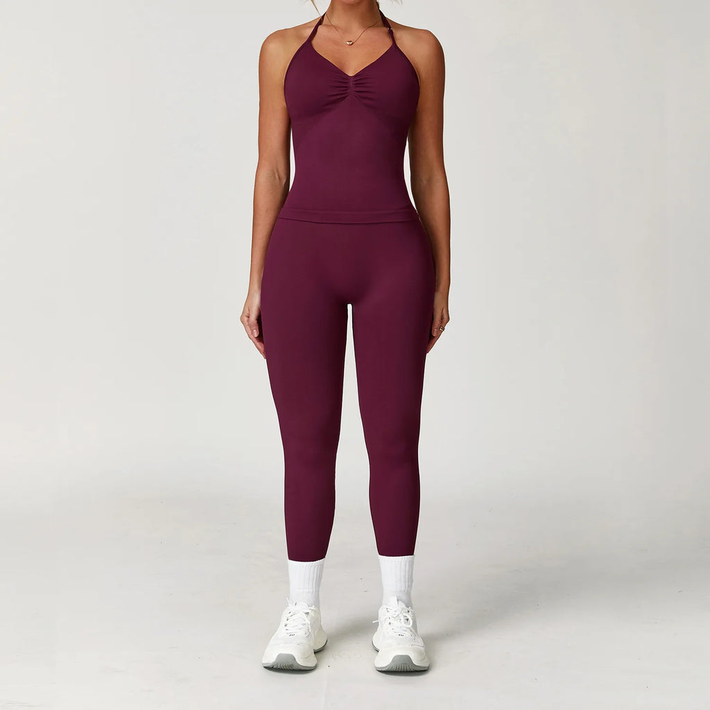 Yoga Set Women's Tracksuit 2 Pieces Workout Sportswear Gym Clothing - GilloServ