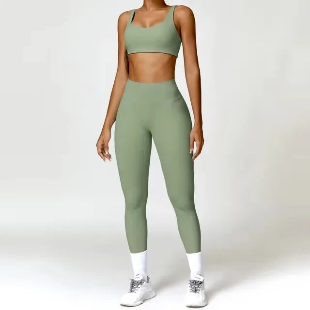 Yoga Set 2PCS Sportswear Workout Clothes Athletic Gym Wear - GilloServ