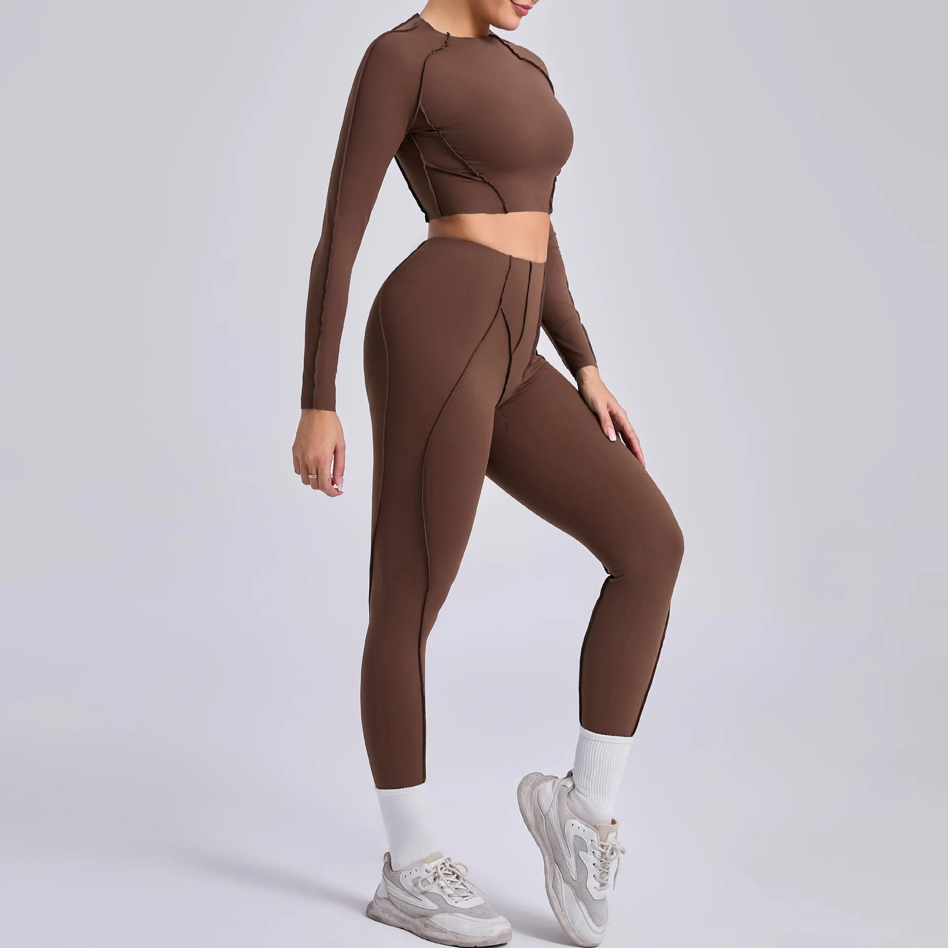 New Yoga Set Women Tracksuit Workout Legging Athletic Suit Long Sleeve - GilloServ
