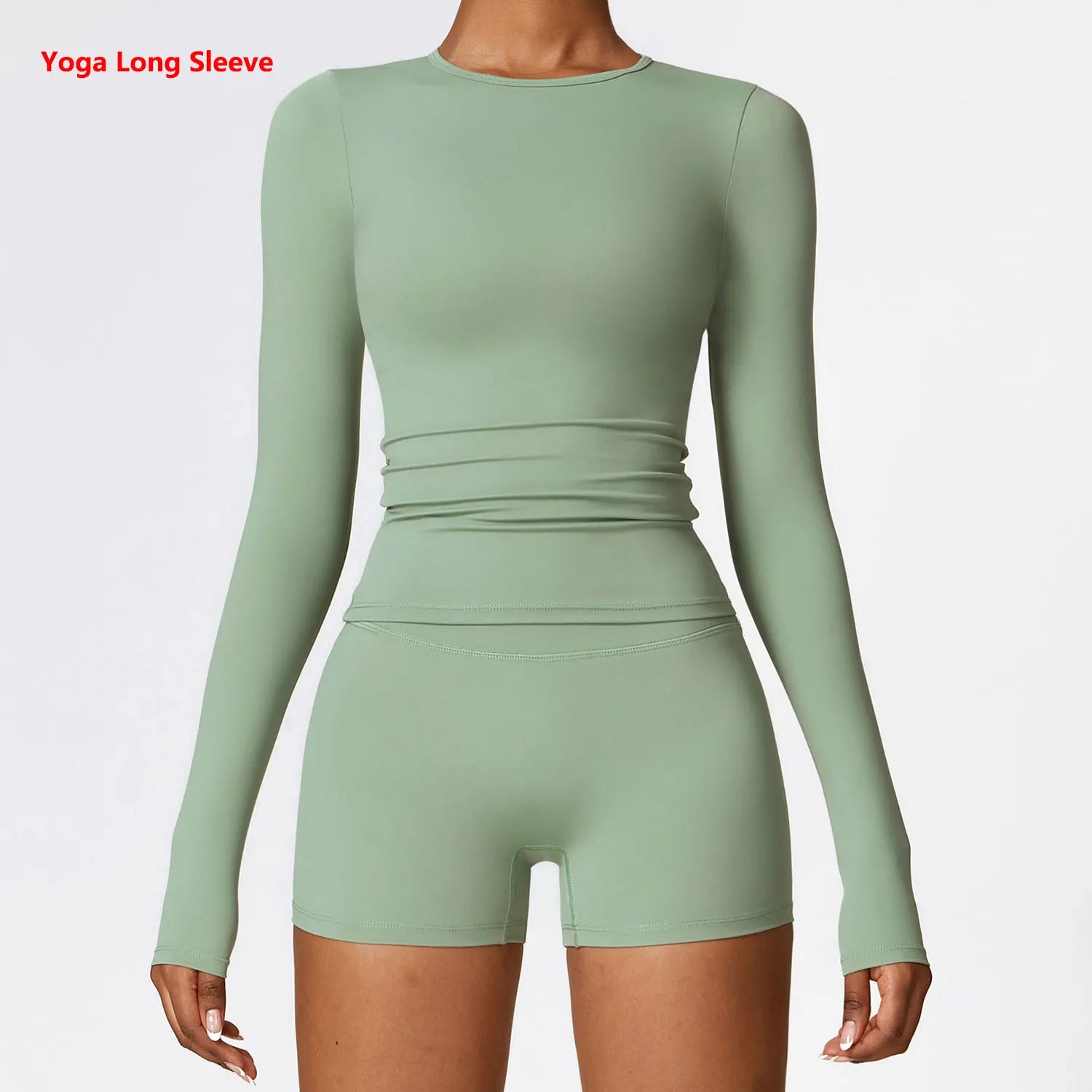 Yoga T-shirts Solid Sports Top Long Sleeve Gym Workout Gym Sport Wear - GilloServ
