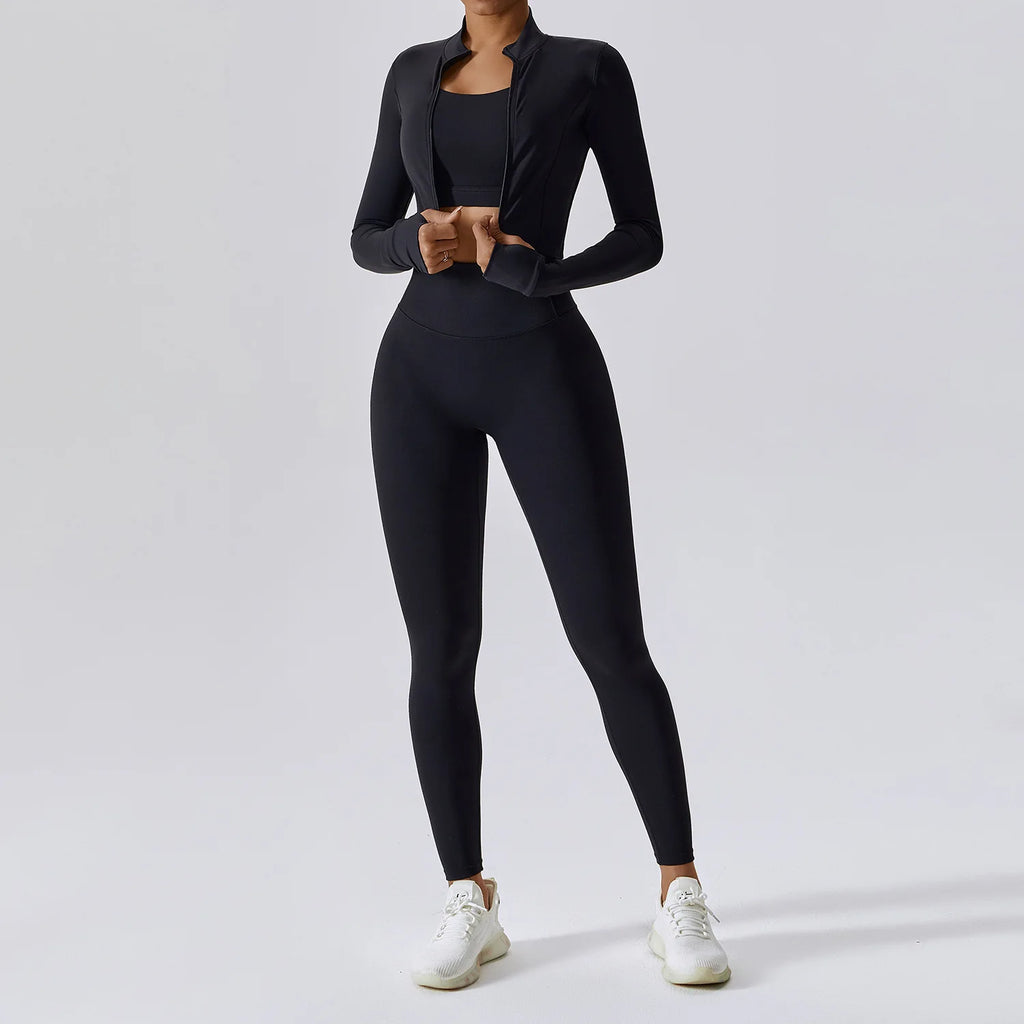 High Quality 3PCS Yoga Set Women Workout Sets Gym Sportswear Yoga Suit - GilloServ