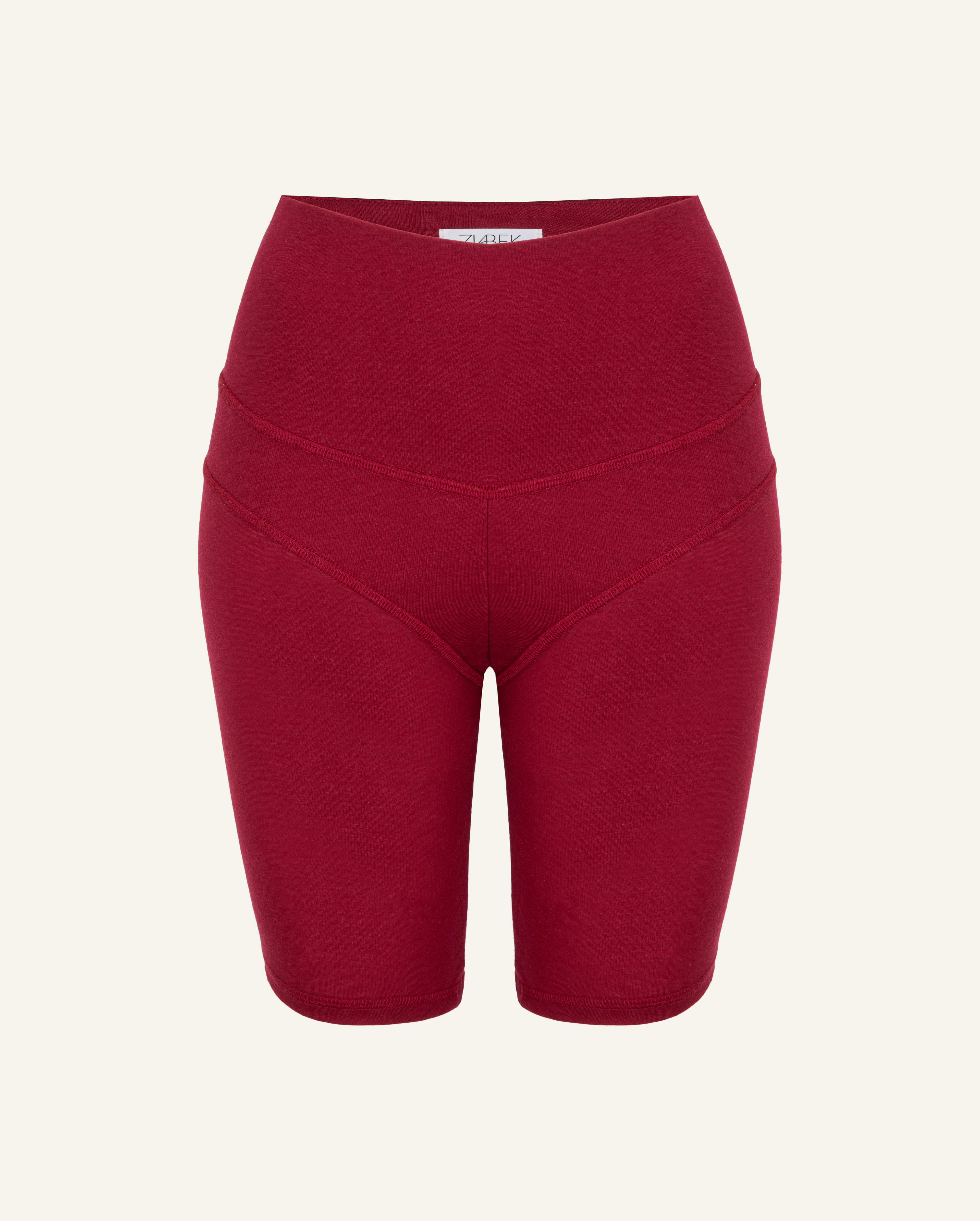 Women's Lyocell/Wool Sports Shorts - Burgundy - GilloServ