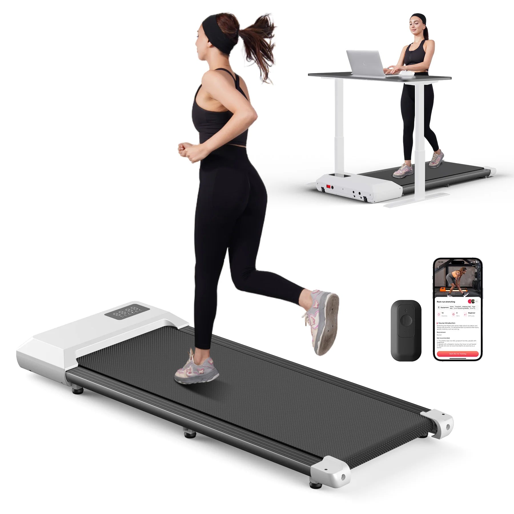 300lbs Treadmill for Home 2.5HP Treadmills Walking Pad LCD Digital Data Display - GilloServ