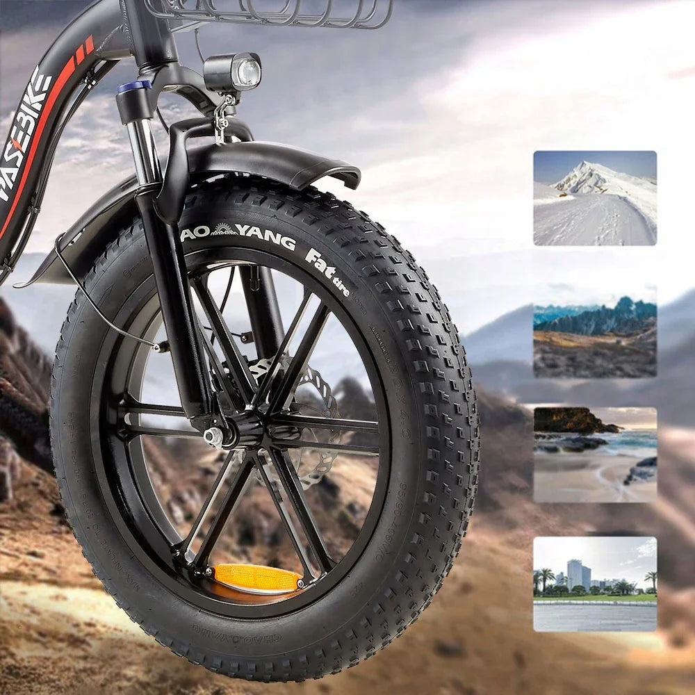 NEW BEST 20 Inch Fat Tire Ebike 750W Motor Battery Electric// Full Suspension //48V Best Mountain E Bike - GilloServ