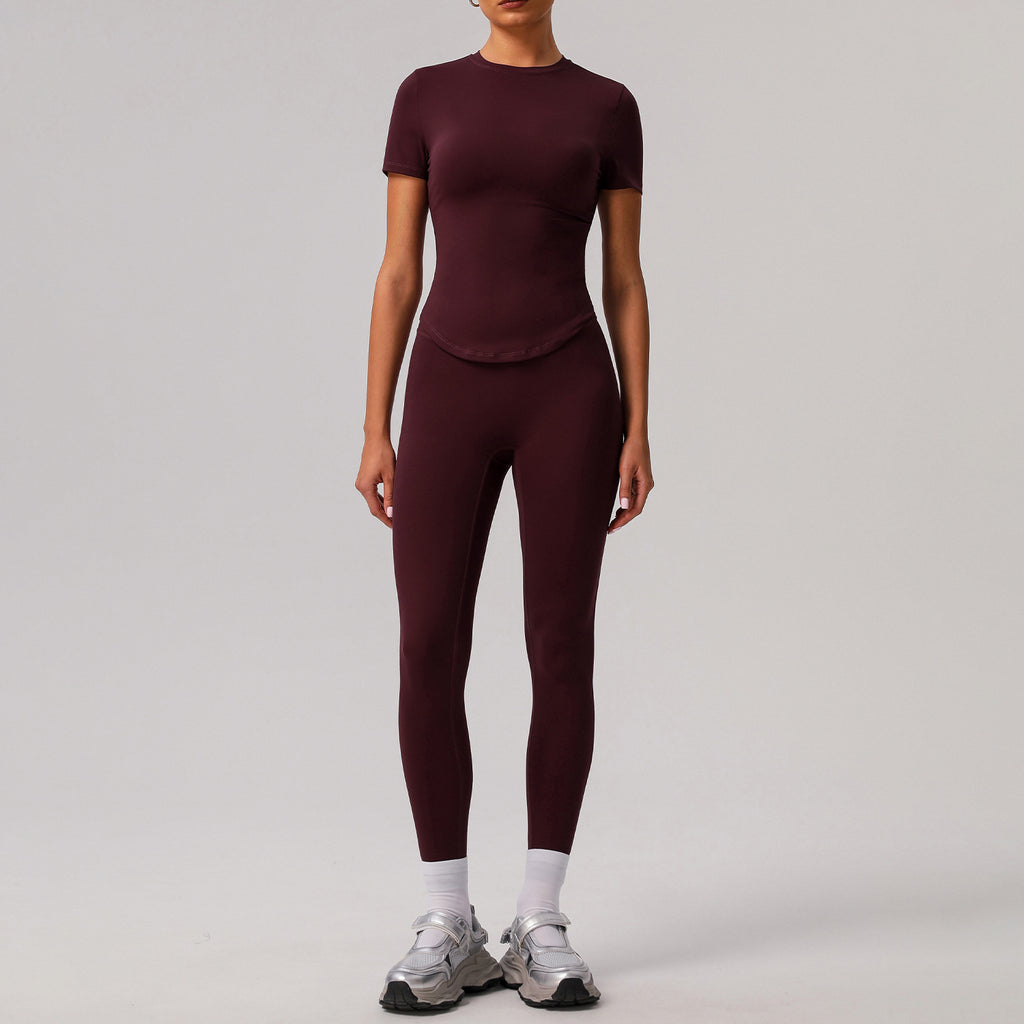 Solid color tight yoga suit quick drying fitness suit outdoor - GilloServ