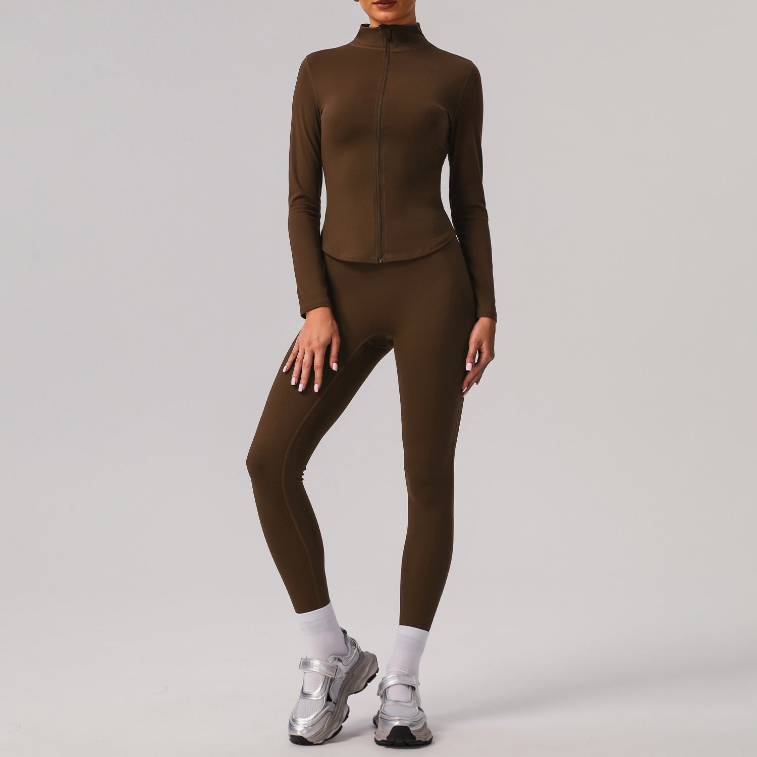 Solid color tight yoga suit quick drying fitness suit outdoor - GilloServ