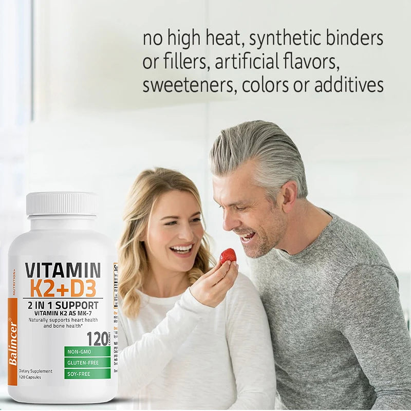 Vitamin D3K2 Capsules 5,000IU - Support Teeth Bone Heart Health Joint Health,Dietary Supplement,Non-GMO - GilloServ