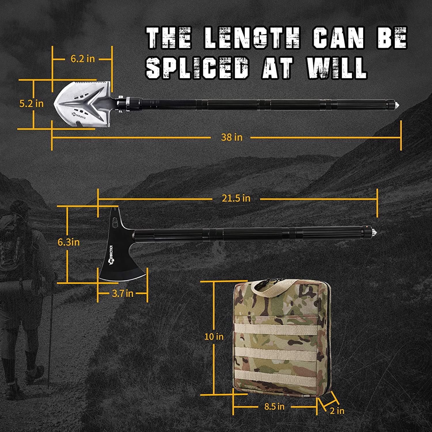 Tactical Multifunctional Camping Shovel Axe - GilloServ