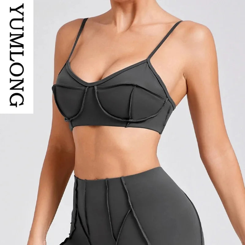 Sports Bra Push Up Workout Yoga Apparel Casual Gym Athletic Top Running Fitness Activewear Underwear - GilloServ