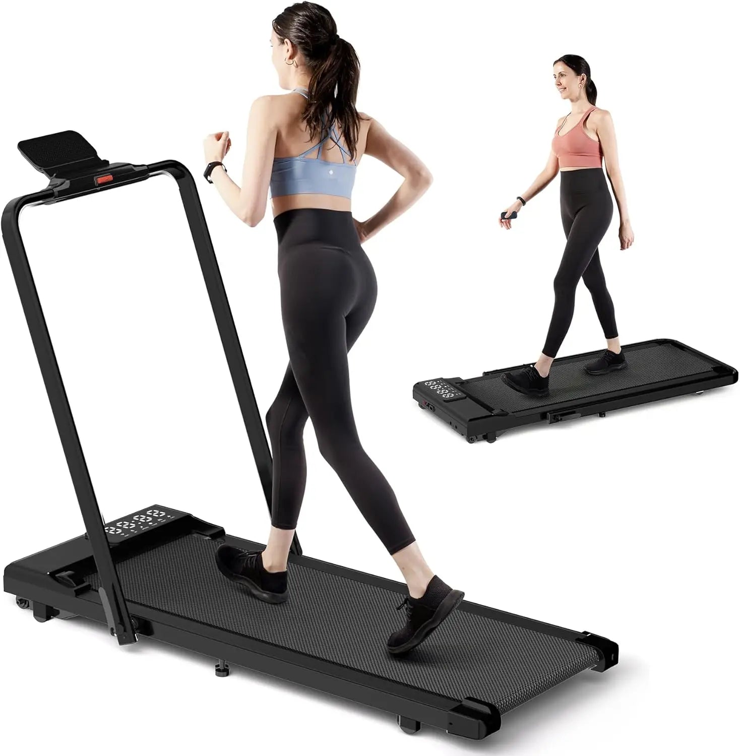 3 in 1 Under Desk Walking Pad Treadmill, 3.0HP Low Noise Portable for Home & Office, 300LBs Weight Capacity Folding With Remote - GilloServ