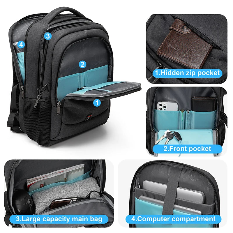 Men's 17.3 Inch Laptop Backpack for Travel College Backpack Waterproof - GilloServ