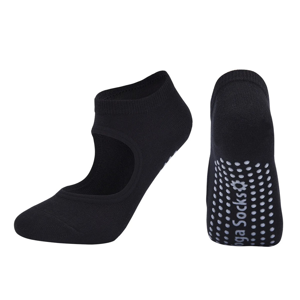 High Quality Women Pilates Socks Anti-Slip Breathable Backless Yoga Socks Ankle Ladies Ballet Dance Sports Socks for Fitness Gym - GilloServ