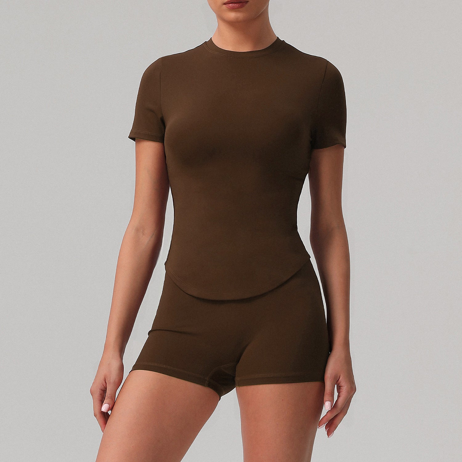Solid color tight yoga suit quick drying fitness suit outdoor - GilloServ