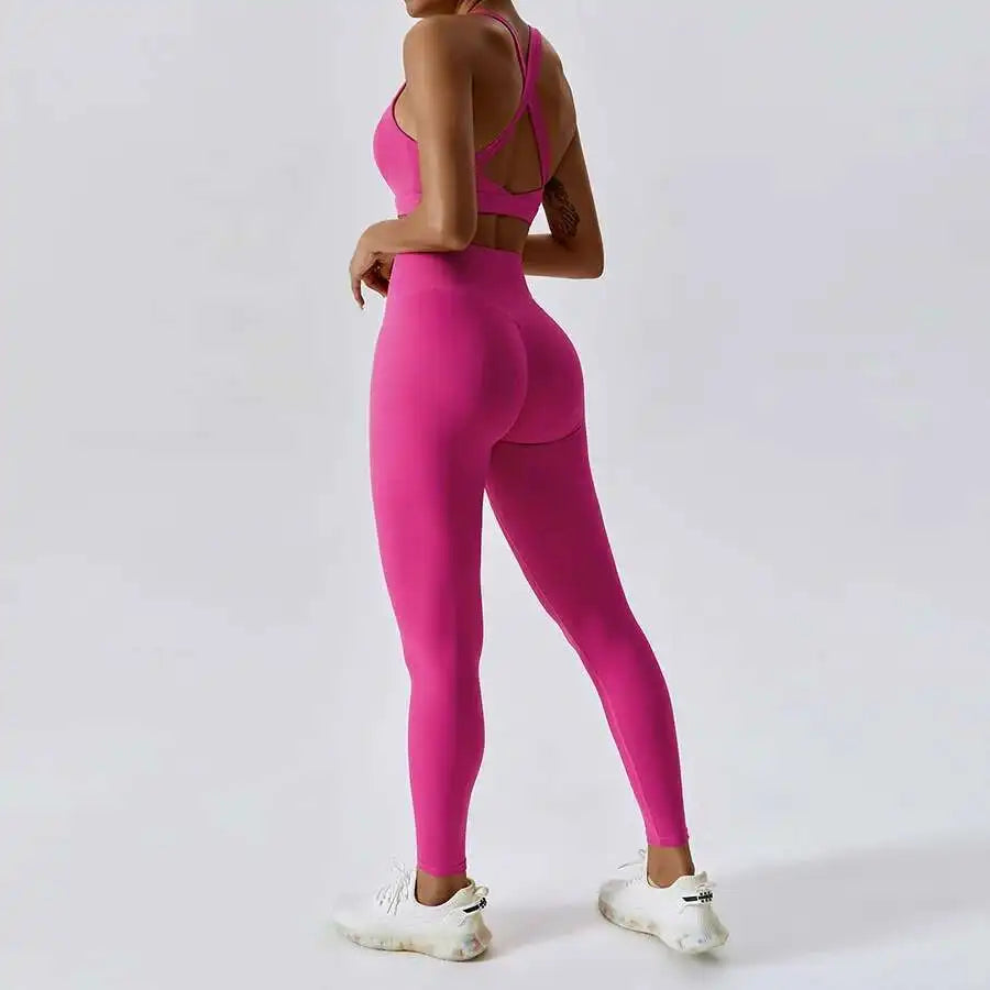 Yoga Set 2 PCS Women Tracksuits Workout Sportswear Gym Fitness - GilloServ