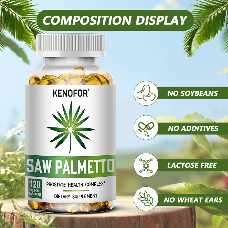 Saw Palmetto Nutrition Capsules //Premium Men's Prostate Health Supplement That Helps with Urination and Promotes Healthy Hair - GilloServ