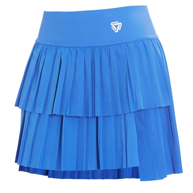 Women High Waist Double Layer Pleated Skirt Sports Golf Tennis Skirts - GilloServ