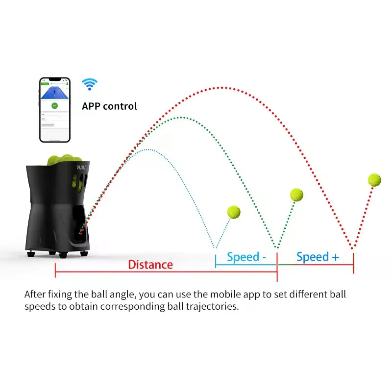 APP Controlled Portable Tennis Training Machine// Beginner-Friendly and Indoor &Outdoor - GilloServ