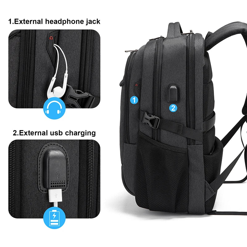Men's 17.3 Inch Laptop Backpack for Travel College Backpack Waterproof - GilloServ