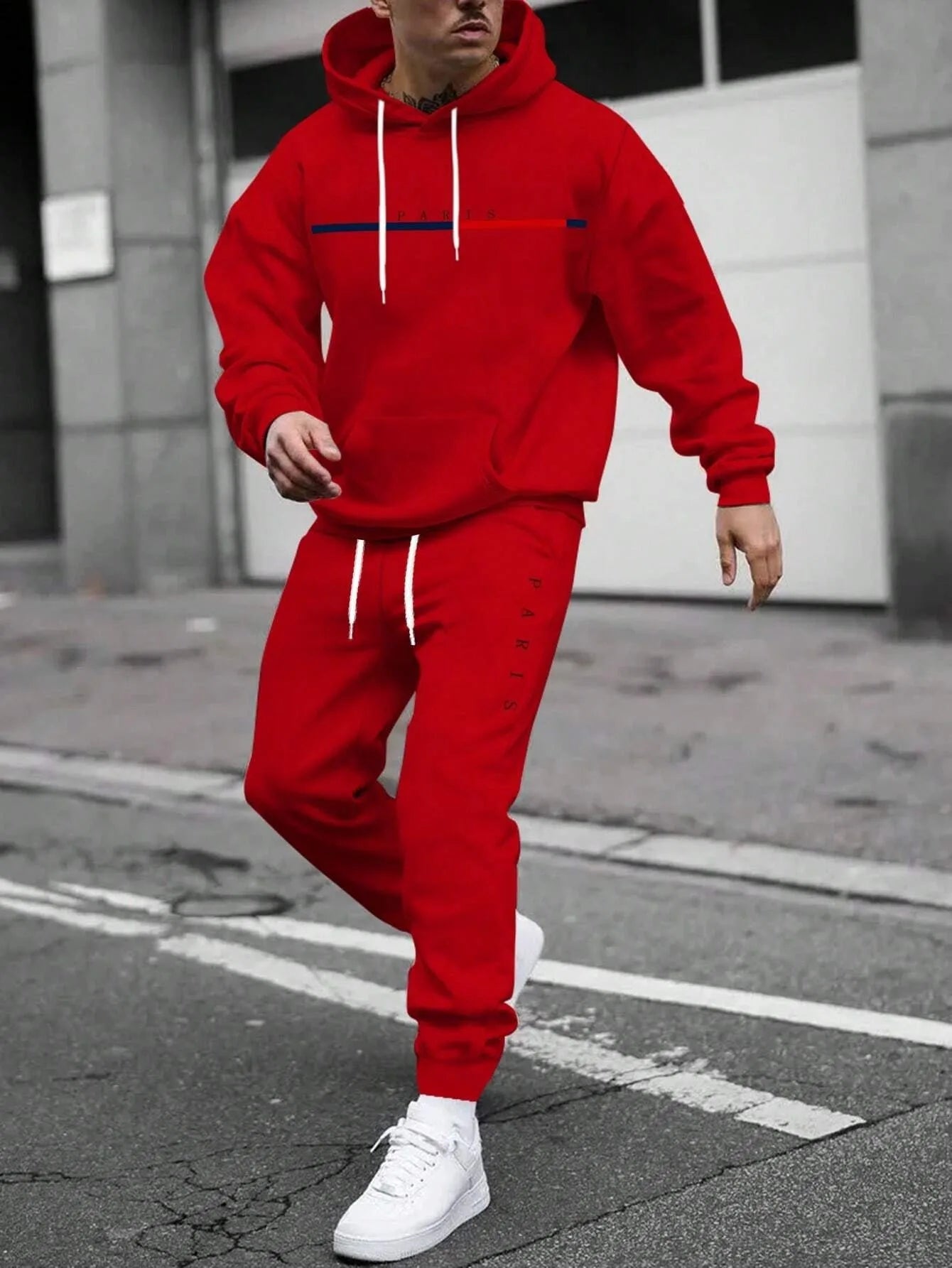 Tracksuit Sets Men's Casual Fleece Warm Hoodies Pants 2PCS Mens Long Sleeve Sport Suit Male Pullover Hoodies Sports Clothing - GilloServ