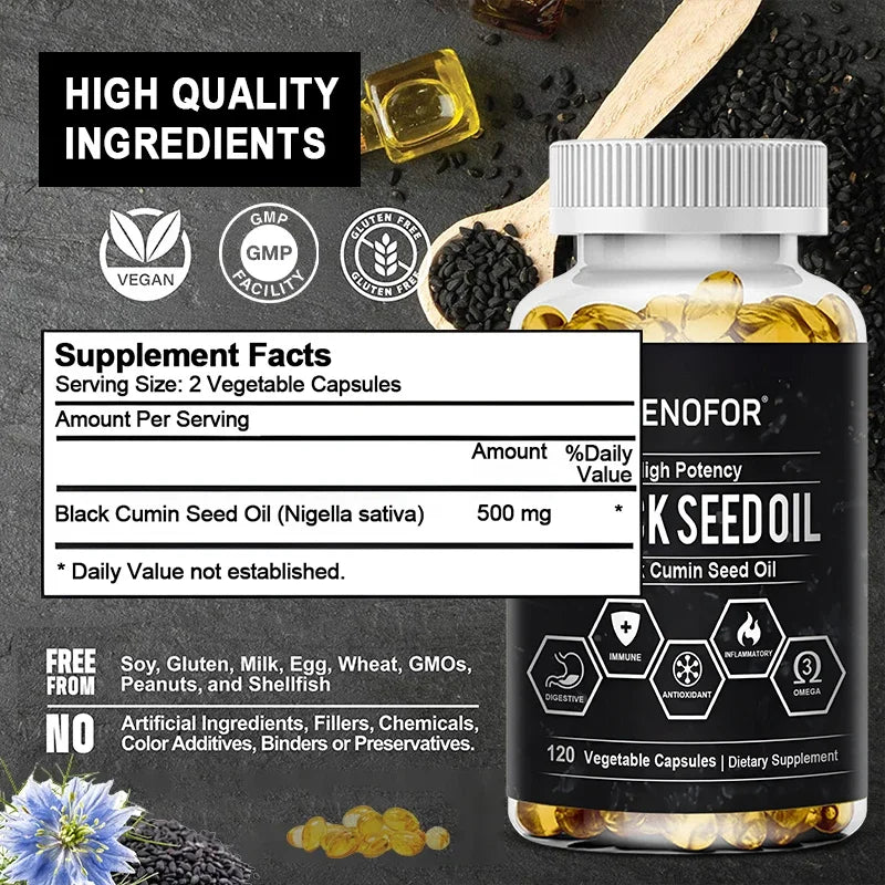 Black Cumin Seed Oil/Organic with antioxidant,anti-inflammatory digestive health properties - GilloServ