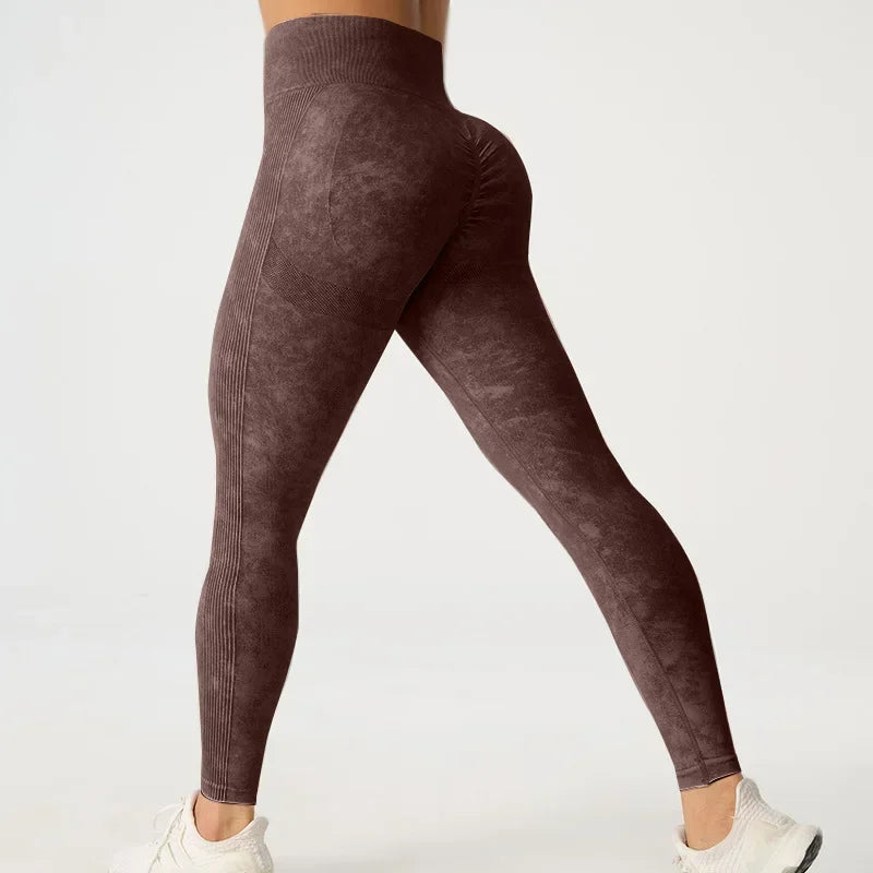 High Waisted Frosted Yoga Pants External Wear Hip Lifting Training Fitness Pants - GilloServ