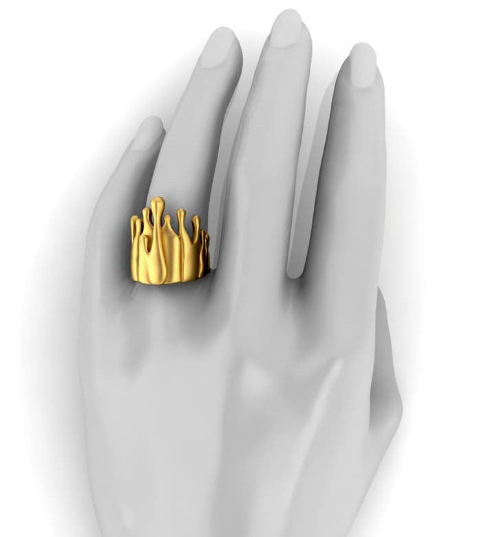 Antonio Wehrli Gravity Paint Drip Ring: Art into Jewelry-18K Gold-16