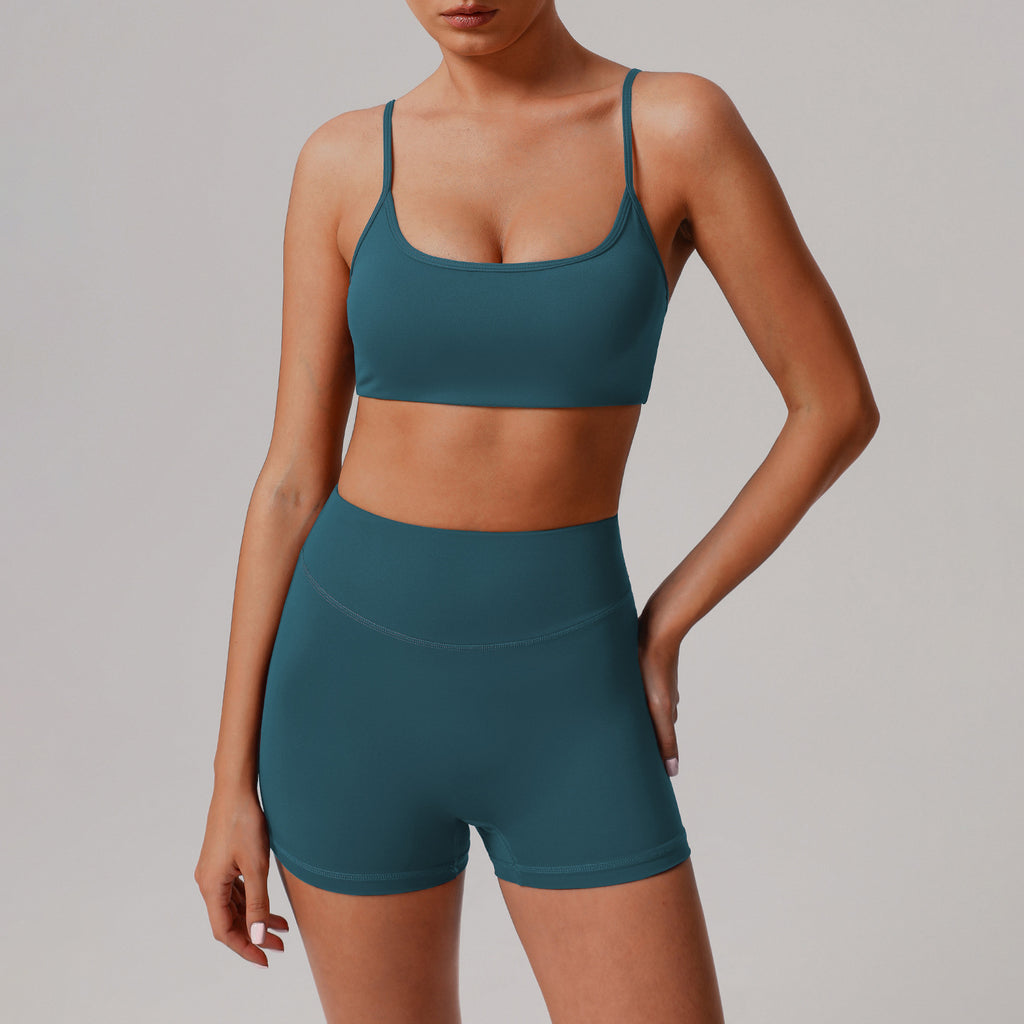 Solid color tight yoga suit quick drying fitness suit outdoor - GilloServ