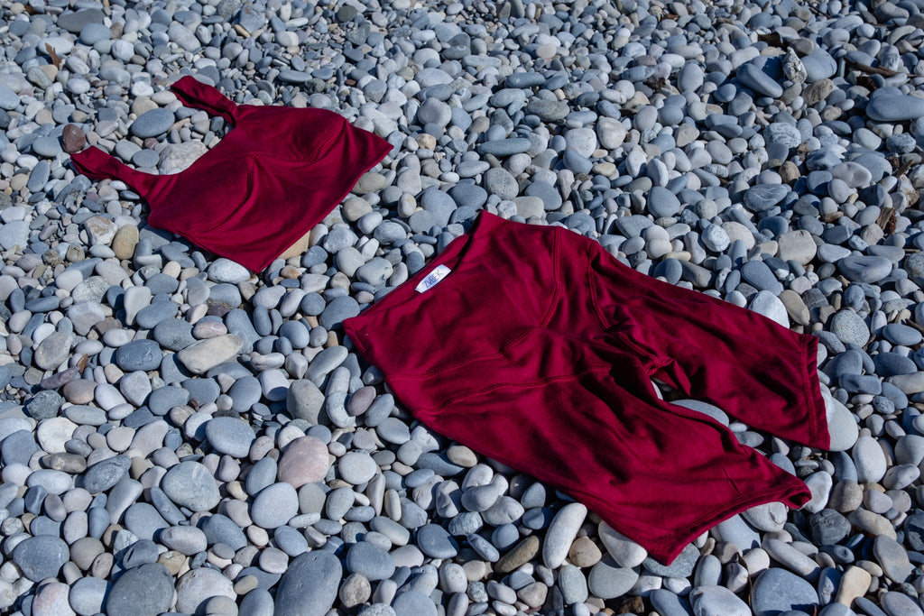 Women's Lyocell/Wool Sports Shorts - Burgundy - GilloServ