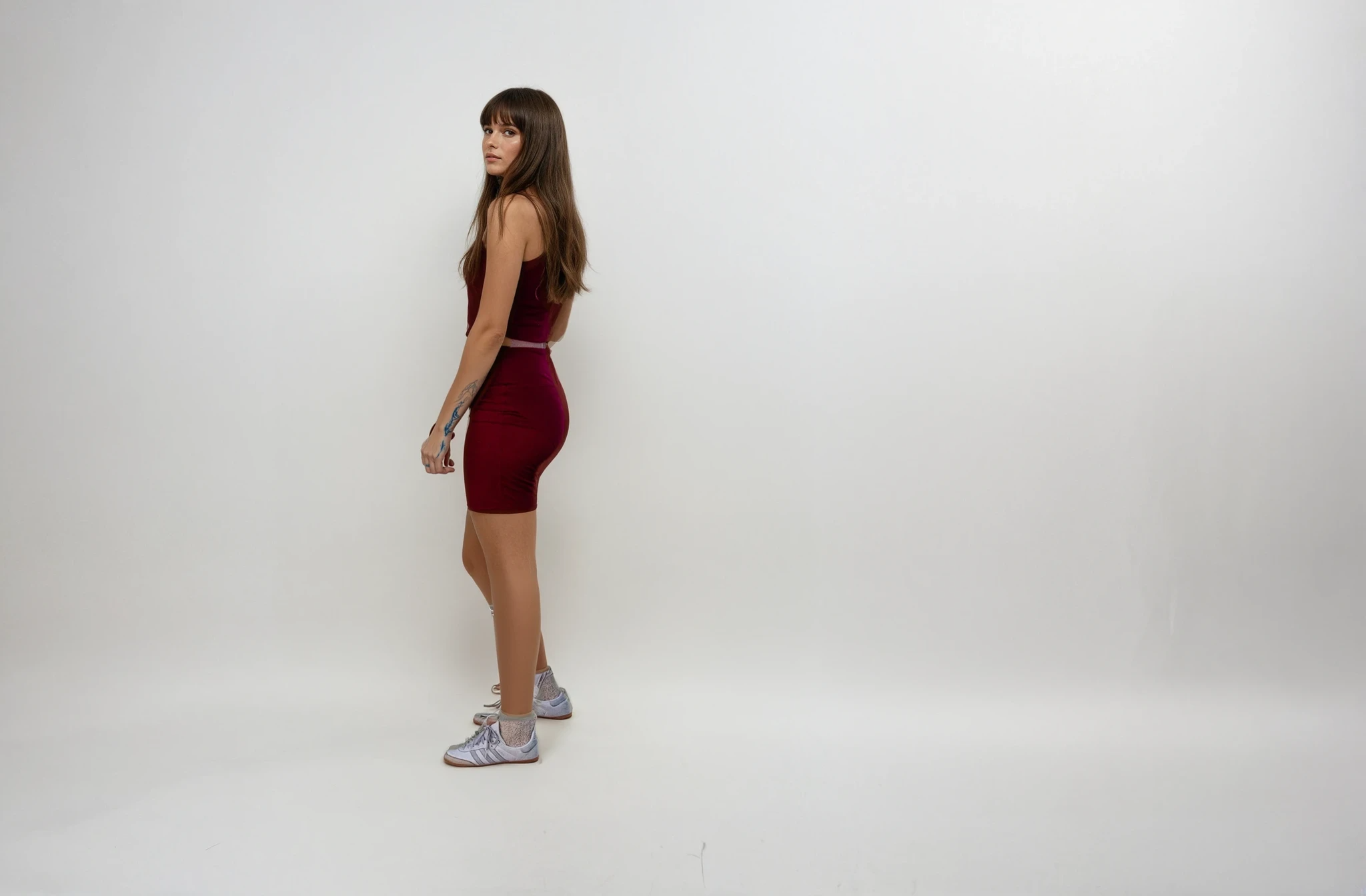 Women's Lyocell/Wool Sports Shorts - Burgundy - GilloServ