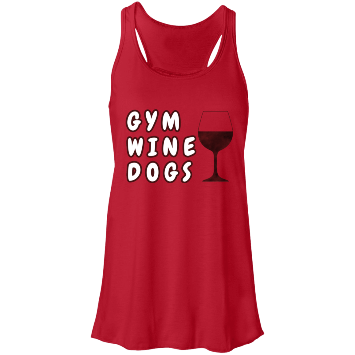 Flowy Racerback Tank Gym, Wine, Dogs - GilloServ