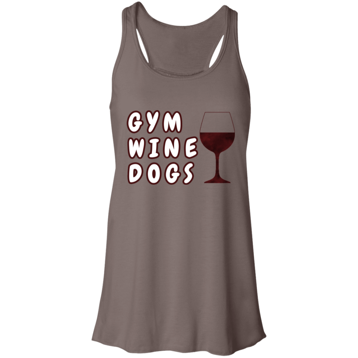 Flowy Racerback Tank Gym, Wine, Dogs - GilloServ