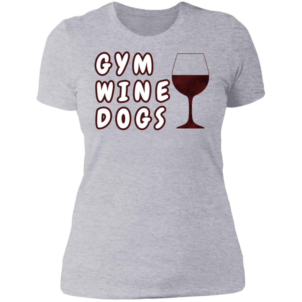 Ladies' Boyfriend T-Shirt Gym, Wine, Dogs - GilloServ