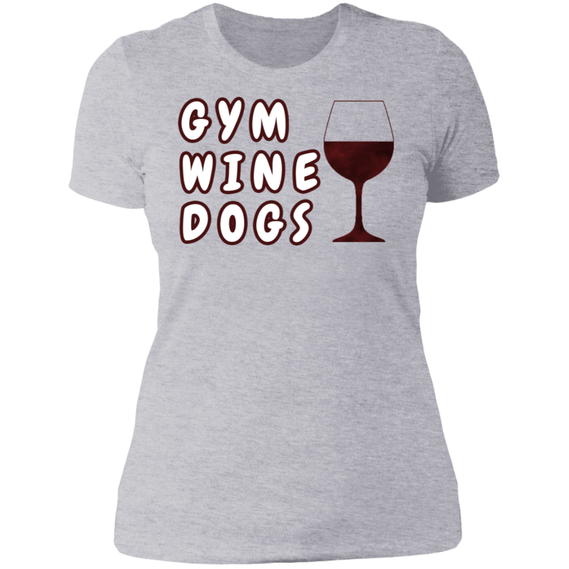 Ladies' Boyfriend T-Shirt Gym, Wine, Dogs - GilloServ