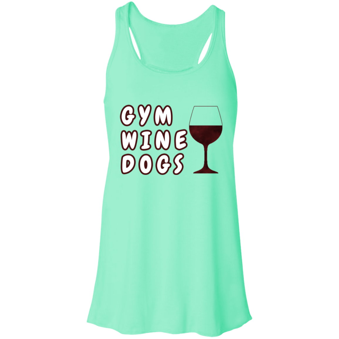 Flowy Racerback Tank Gym, Wine, Dogs - GilloServ